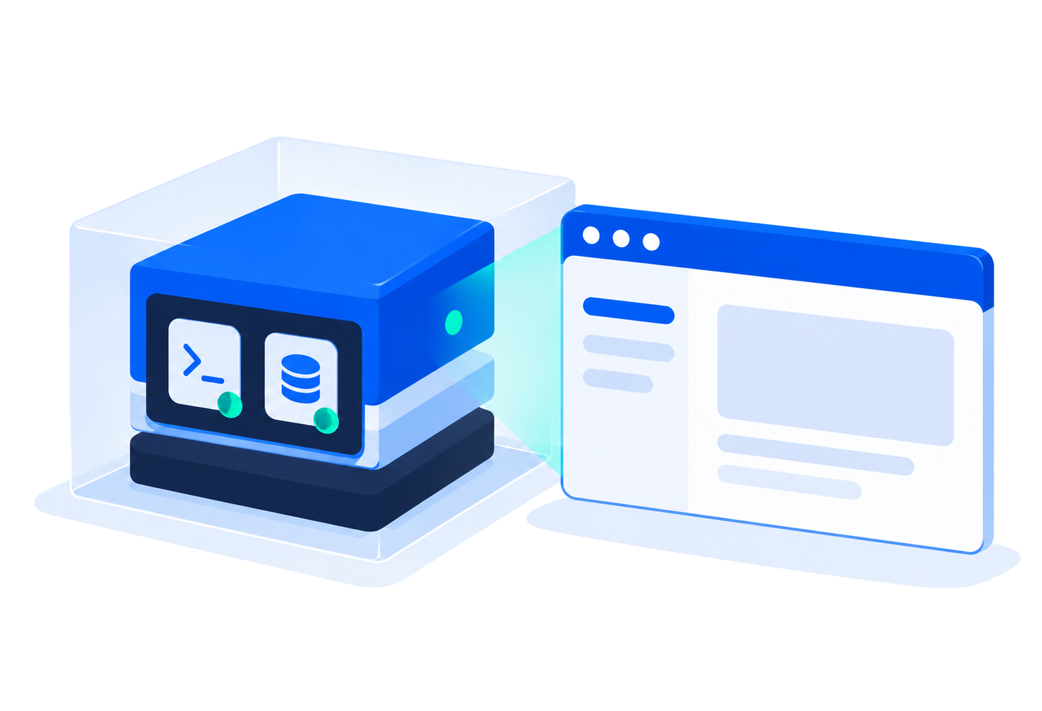 A sandbox session still running, with a browser or desktop preview beside it.
